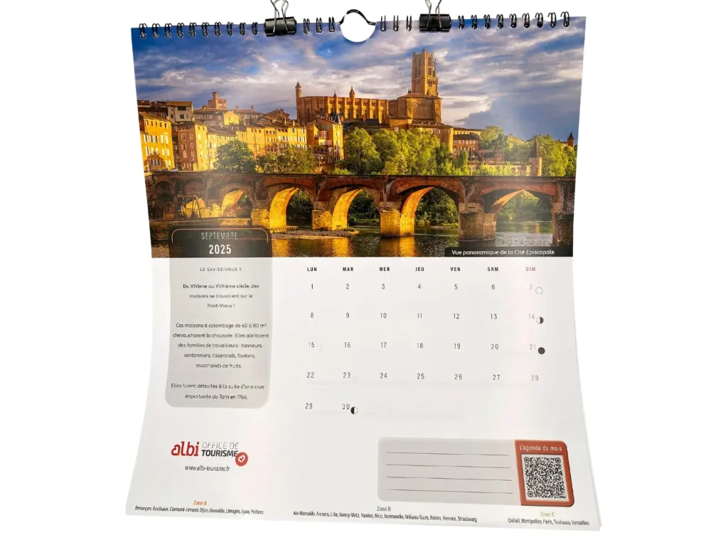 Calendrier 2025 Albi par l'Office de Tourisme d'Albi