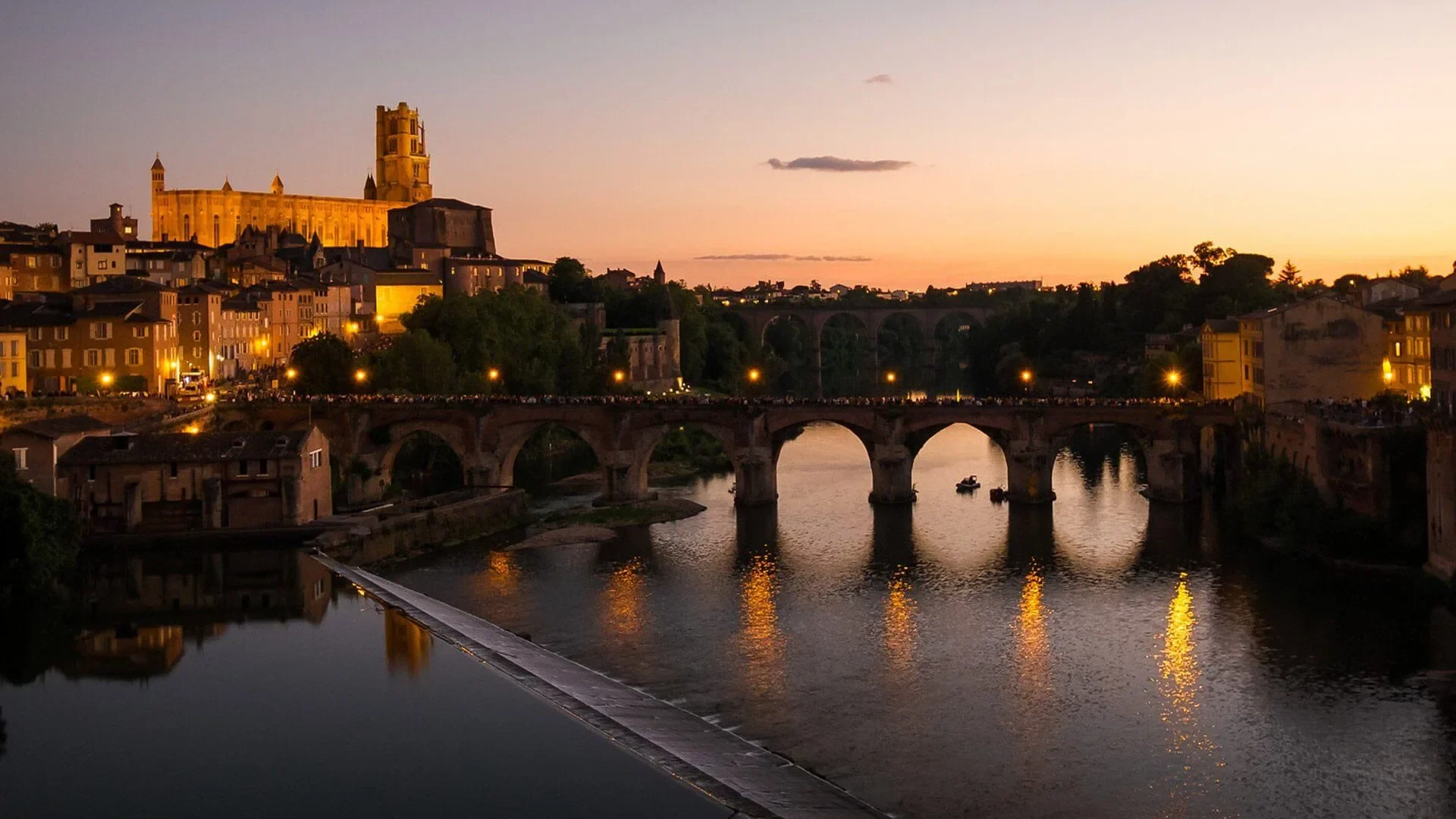 Albi, vue panoramique au coucher de soleil