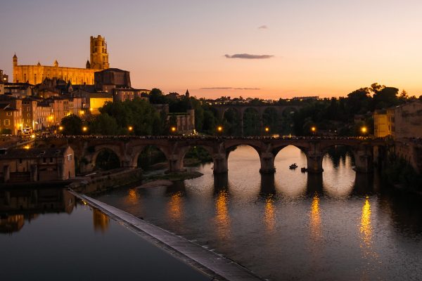 Albi, vue panoramique au coucher de soleil