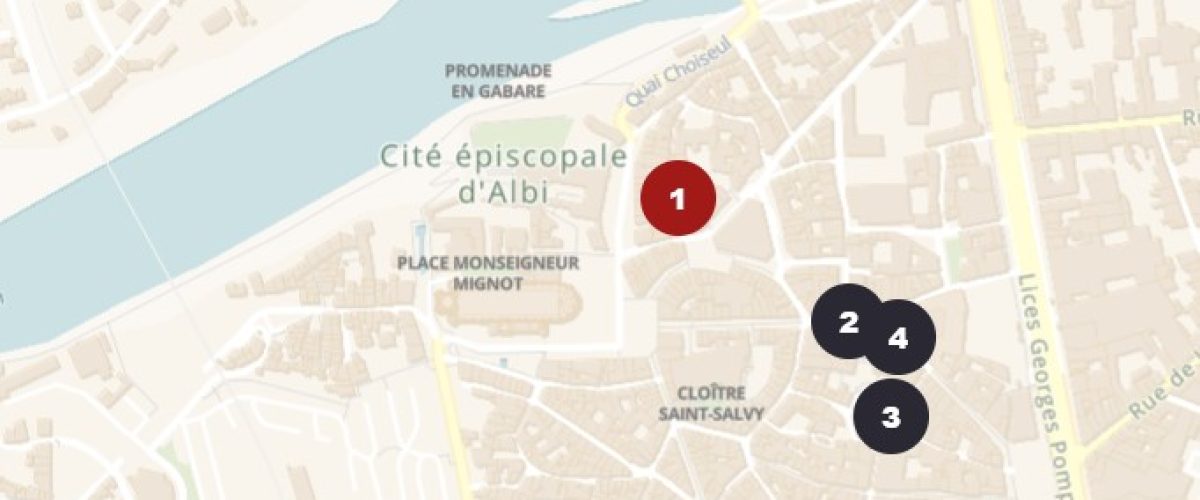 Carte interactive Albi : à voir, à faire, trouver l'Office de Tourisme d'Albi